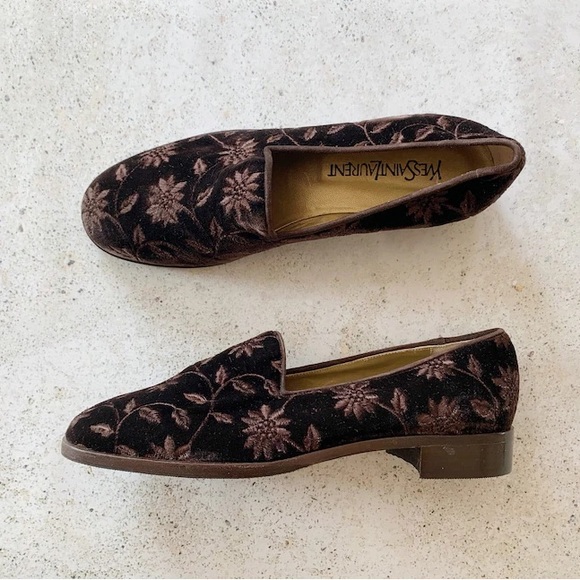 🤎 YSL YVES SAINT LAURENT Shoes Flats Loafers size 8.5 - Picture 1 of 8